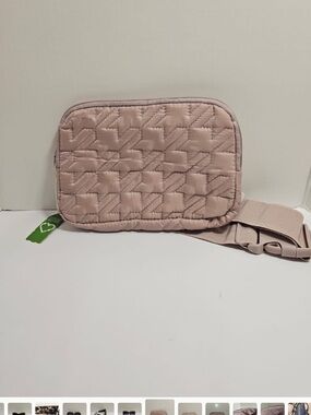 NWT MYTAGALONGS Quilted Puffer Belt Bag - Recycled RPET Eco-Friendly Mauve Pink